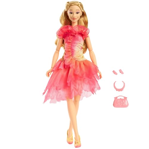 Muñeca Glinda de Wicked Mattel HXT63 con pelo rubio y vestido elegante 5