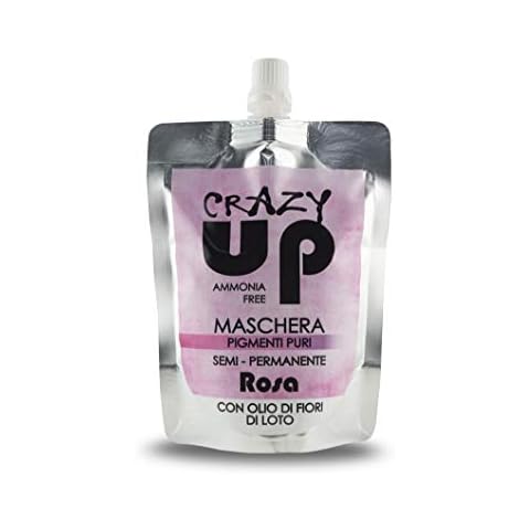 Crazy Up Semipermanente Haarfärbemaske Ammoniakfrei, angereichert mit Lotusblütenöl - Rosa Cover