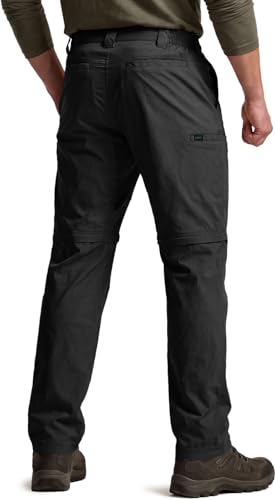 Image of CQR Men's Convertible Cargo Tactical Pants, Water Resistant Outdoor Hiking Pants, Zip Off Lightweight Stretch Work Pants