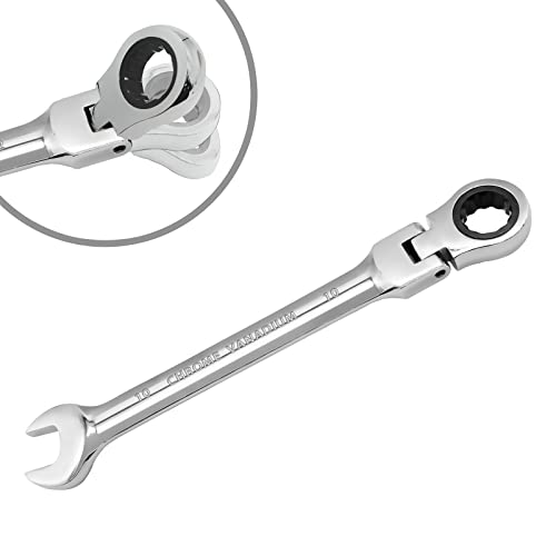 HARSKIYER 10mm Flex Head Ratchet Wrench 12 Point Chrome Vanadium Spanner