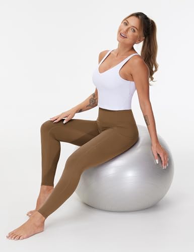 Image of THE GYM PEOPLE Thick High Waist Yoga Pants with Pockets, Tummy Control Workout Running Yoga Leggings for Women
