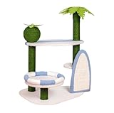 ZWSYQXIU Cat Tree Activity Indoor Outdoor Post Beach Coconut Trees Cat Tree for Indoor Cats Sisal Scratching Posts Tower