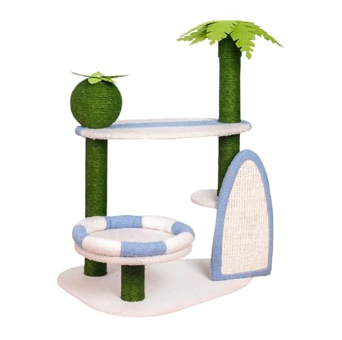 ZWSYQXIU Cat Tree Activity Indoor Outdoor Post Beach Coconut Trees Cat Tree for Indoor Cats Sisal Scratching Posts Tower