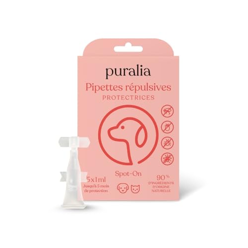 Puralia - 5 Pipettes Répulsives Spot-on de 1ml - pour...