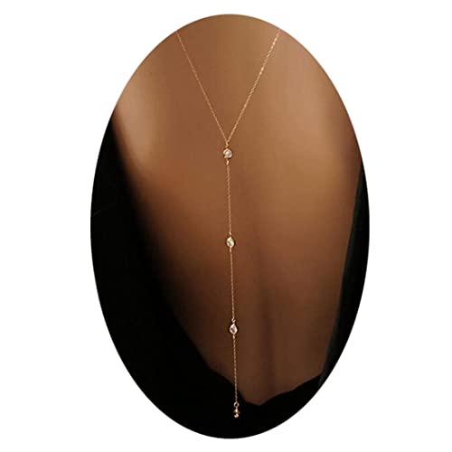 Artmiss Wedding Bridal Backdrop Necklace Crystal Back Necklace Gold Jewelry for Women4