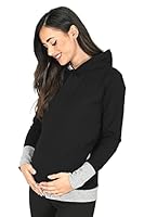 Mija - Umstandsmode / 2in1 Stillpullover & Umstandspullover Stilltop Stillpulli Mona 1035 (M, Schwarz/Melange)
