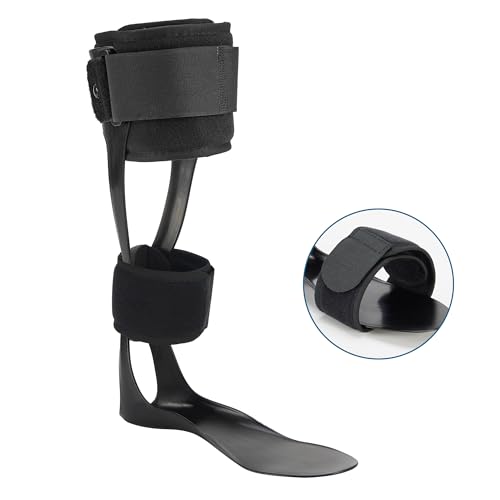 Jewlri AFO Drop Foot Brace Drop Foot Stabilizer AFO Support for Walking Lightweight Trimmable Polyethylene fits Most Shoes Easily (Right Medium)