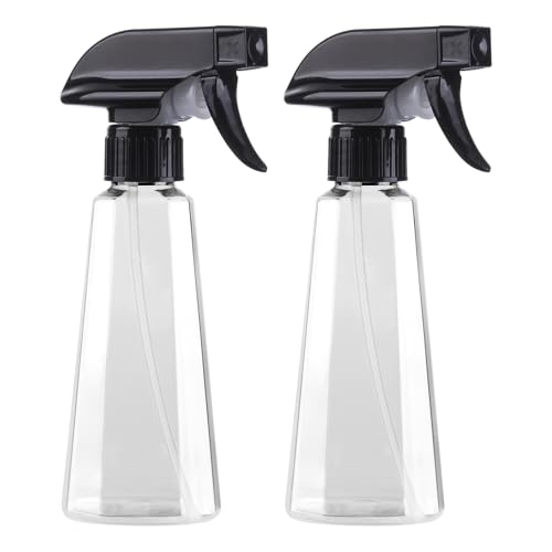 Plastic Spray Bottle 9.5 oz - 2 Pack Empty Spray Bottle for Hair, BPA Free Adjustable Mist/Stream for Plants, Cleaning, Pet