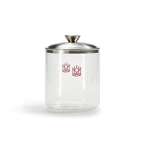 King Arthur Baking Company Glass Sourdough Crock with Lid, 1.5-Quart Capacity