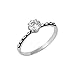 Silverly Anneau Bague Solitaire Zircone Cubique Engagement Femmes Argent Massif .925 Oxydé
