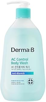 Derma B AC Control Body Wash 420ml,14.2 Fl.oz, Anti-Blemish & Pimples Care, Hypoallergenic Body Cleanser, Trouble Solution for All Skin Types, Soothing & Refreshing Shower Gel, Korean Skincare