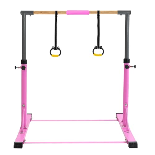 GOWE Gymnastic Bar Set Gymnastics Horizontal Bar Gymnastics Kip Bar for Kids Home Use Pink