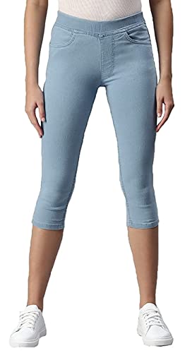 Image of ADBUCKS Womens Slim Fit Denim Lycra Stretchable Capri Mid Rise with Elasticated Waistband (Multi Color & Plus Size Also Available)