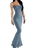 AnotherChill Women's Casual Lounge Slip Long Dress Sexy Sleeveless Backless Bodycon Maxi Dresses 202