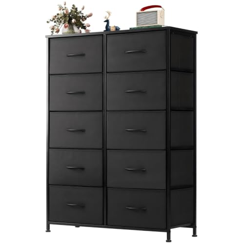 DUMOS 10-Drawer Fabric Tower