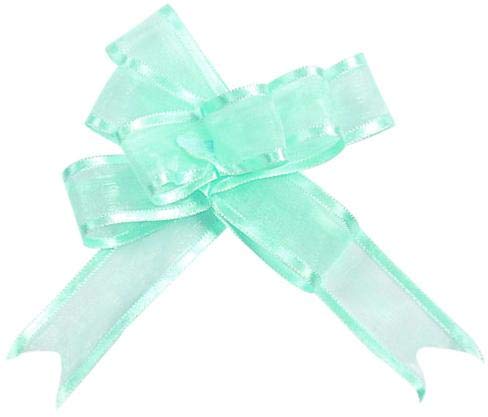 Artificielles.com - Noeuds Automatiques x5 en Organdi Bleu Ciel L20 mm D11 cm TOP - couleur: Bleu pastel