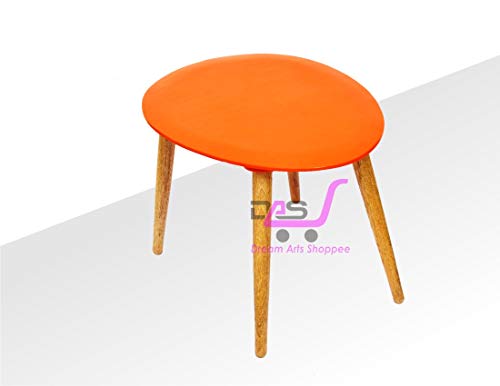 Image of Shoppee Foldable Oval Shaped Bed Side Table for Coffee Tea & Living Room Beauty Full Table (Medium, Orange)