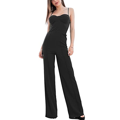 Chándal para mujer Toocool mono negro que soluciona el look diario sin presiones