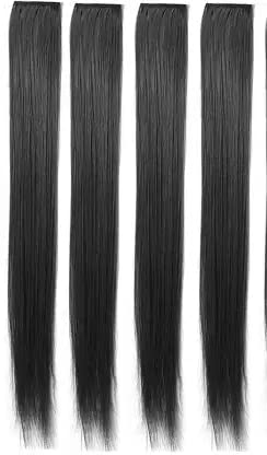 Saiya 4 clip long length easy to wear soft silky hair extension for women 26 inch black hair