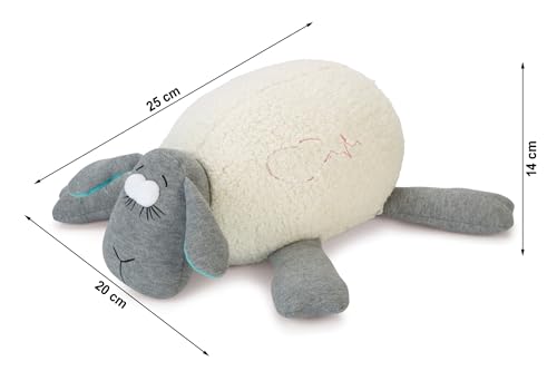Beeztees Welpen Plüschtier Herzschlag, Plüsch-Hund für Welpen, weiß/grau, 35x20x14 cm