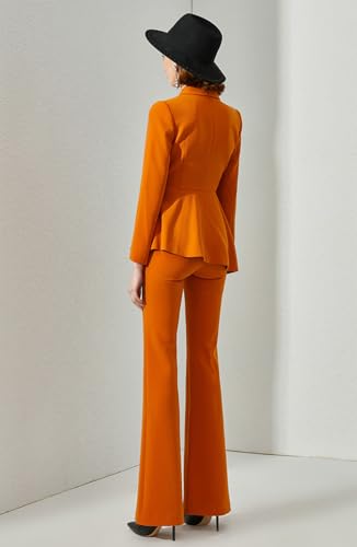 Women's Two Pieces Double Breasted Buttons Suit Irregular Jacket Long Pants for Formal Party Banquet2