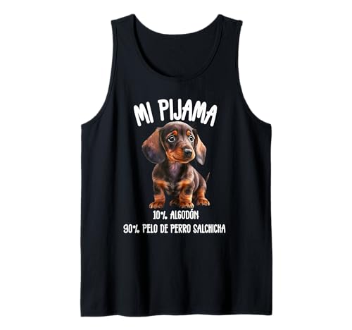 Perro Salchicha Regalo Humor Pijama Perro Dachshund Teckel Camiseta sin Mangas