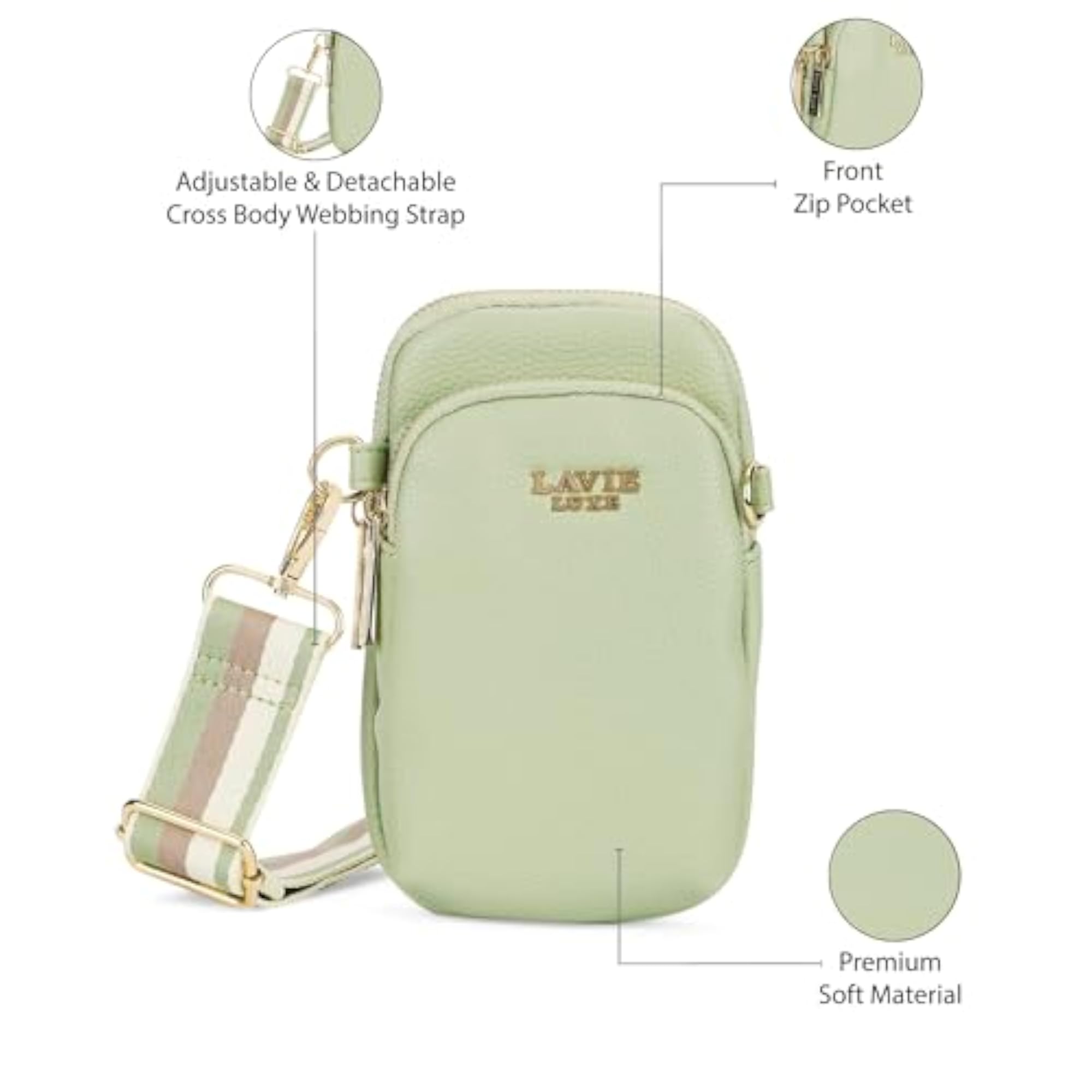 Women's Mobile Vertical 2-Compartment Sling Bag