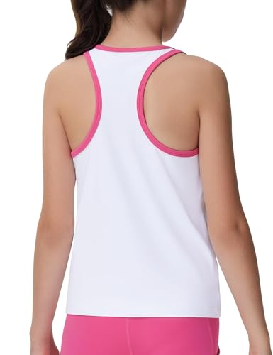 Image of THE GYM PEOPLE Girl's Athletic Tank Tops Racerback Running Workout Shirts | Soft, High stretch, Racerback, Relaxed fit, Easy to match, For running, dancing and daily wear
