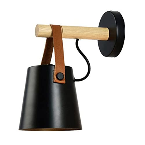 Lámpara de techo, aplique de pared, iluminación de pared, estilo retro industrial, aplique de pared con cinturón, lámpara de pared minimalista moderna de madera, lámpara de pared posmoderna,