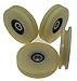 Set of 4 nylon grooved wheels with 8 mm round groove, diameter 80 mm, width 10 mm, capacity 100 kg, made in the EU