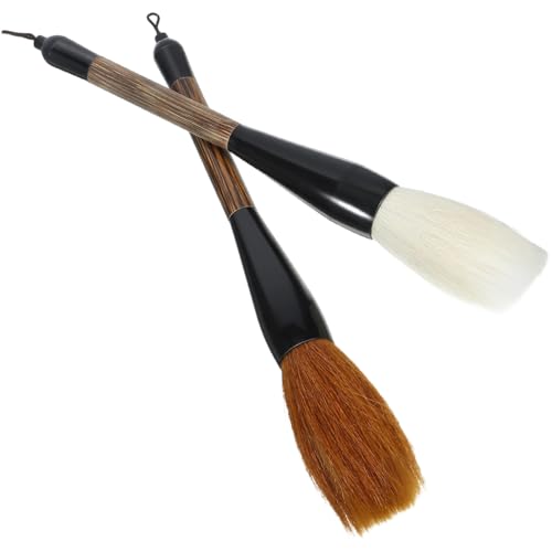 GLSTOY 2pcs Sheep Hair Wolf Heroic Pen Chinese Brush Pen for Art and Calligraphy