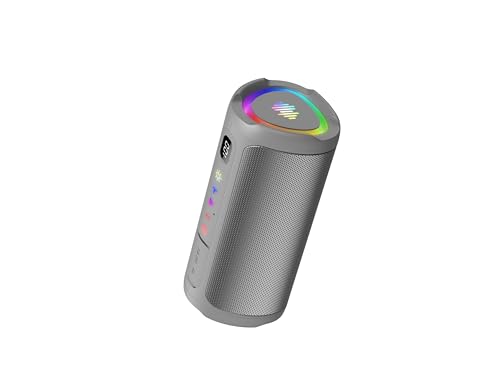 Image of Portable Bluetooth Speaker with Battery Level Display, Powerful Sound Wireless Speaker: Deep Bass, BT 5.4, 20H Playtime, 7 RGB Modes, IPX7 Waterproof, TWS Pairing, Beach /Vacation Essentials(Grey)