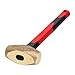URREA Sledge Hammer - 30-Ounce Brass Head Drilling Hammer with Forged Striking Head & Cushioned Fiberglass Handle - 1430FV