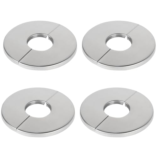 DBREAKS Set of 4 Heating Pipe Rosette Cover Split Collar, Stainless Steel for Taps and Radiator Pipe (23 cm)