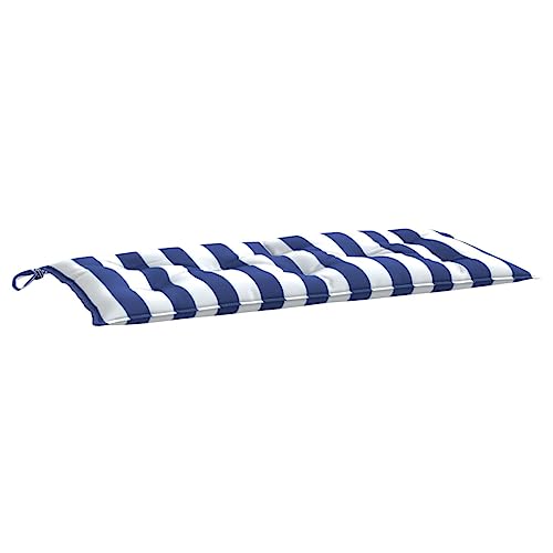 vidaXL Gartenbankauflage, Bankauflage Sitzkissen Outdoor, Polsterauflage Auflage für Gartenbank, Bankpolster Bankkissen, Blau Weiß Gestreift 100x50x7cm Oxford-Gewebe