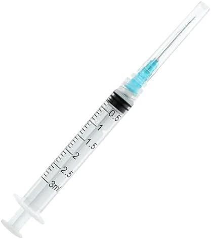25 Pack 3ml Lab Tools Syringes with 23 Gauge 1 Inch Needle,Individually Wrapped