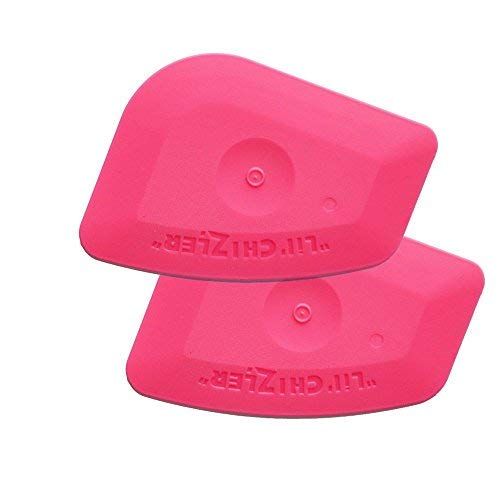 DDV-US - 2pcs Lil Chizler Mini Squeegee Carbon Fiber Car Foil Film Wrap Tools Glue Remove Scraper Window Tint Tools Car Accessories