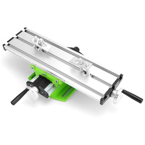 QWORK® Table de travail multifonction, table croix, table coulissante de perçage, pour support de perceuse d'établi, 310 * 90 * 78 mm