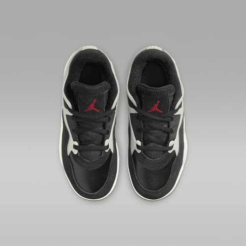 Jordan 4RM Little Kids' Shoes (FQ7936-006, Black/Sail/Coconut Milk/Gym Red) Size 34