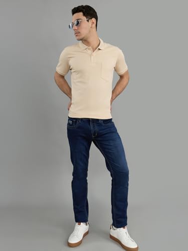 Image of Monte Carlo Mens Regular Fit Half Sleeve Solid Polo Neck T-Shirt (Pack of 1)