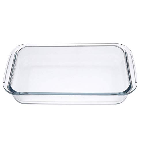 BESTonZON Casserole Square Pan Tempered Baking Dessert Cooking Small Rice Tray Heating Pans Food -resistant Tableware Pie Transparent for Baked Plate Lasagna Rectangular Useful