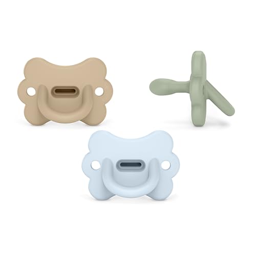 Suavinex, Pack 3 Chupetes Todo Silicona, Bebés 0/6 Meses, Recién Nacidos, Tetina Fisiológica Sx Pro, Blandito y Flexible, Ideal Dormir, Respeta Desarrollo Bucodental, Butterfly, Azul, Verde, Beige