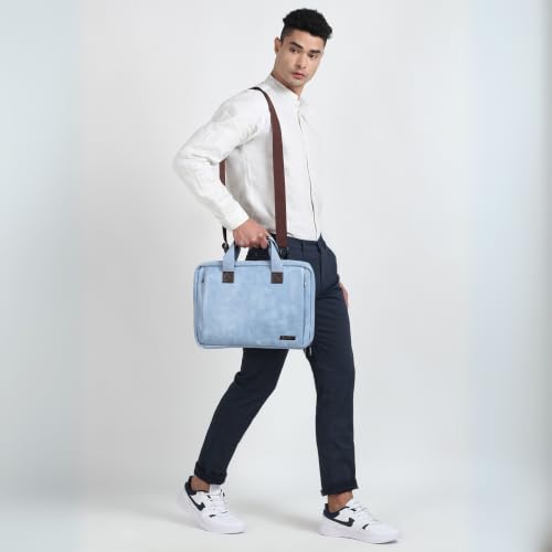 Image of VISMIINTREND Laptop Briefcase Messenger Shoulder Office Hand Bags for Men Women | Fits 13 inch /14 inch /15.6 Inch Laptops, Macbook | Vegan Leather | Corporate Gifts