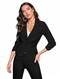 Hybrid & Company Women's Comfy Ponte Blazer JK1131 SLPBLK L