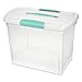 Sterilite Large Nesting ShowOffs Stackable Storage Bin, Latching Organizer Tote with Handle, Plastic Box for File Organization, Clear, 12-Pack