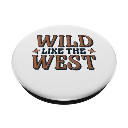 Wild like the West! Western Style Outfits Wild West Lover PopSockets Swappable PopGrip, Black - Image 2