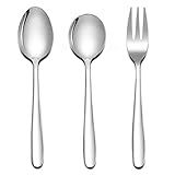 LIANYU Stainless Steel Toddlers kids Spoon and Fork Set, 3-piece Silverware Flatware Utensils for Toddler kid and Child, Attached Gift Case, Dishwasher Safe
