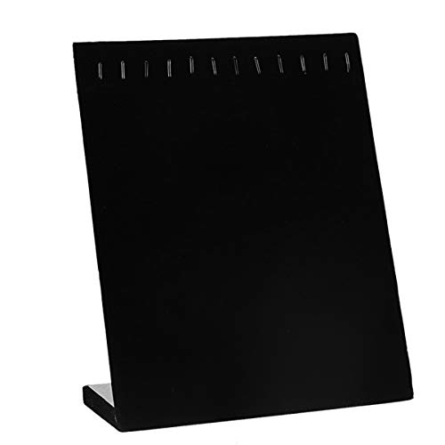 SHAMZBEST OMGREI Velvet Necklace Chain Jewelry Tray Jewelry Display Organizer Holder Pad Showcase Display Stand (Black L-shaped) (black)
