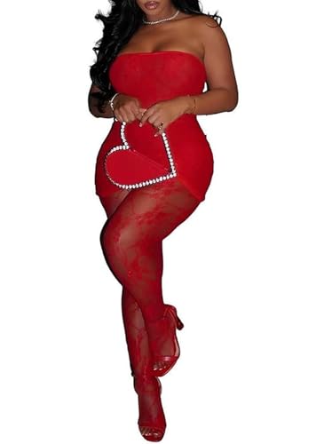 Black Sexy Lace 2 Piece Mini Dress Set Outfit for Women Hollow Out with Stockings Set Clubwear Birthday Party Wear3