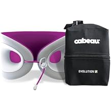 Cabeau Travel Pillow for Long Flights Evolution X - Memory Foam Neck Support - Comfort On-The-Go for Airplane, Train, and Car Amethyst with Evolution X Travel Bag - Black